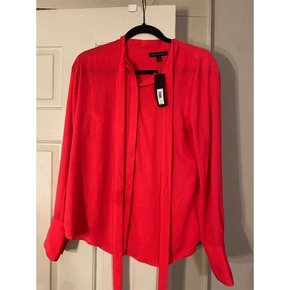Banana Republic Bright Pink Long sleeve Blouse, NWT, Size Small, Retail $78 - Picture 1 of 4